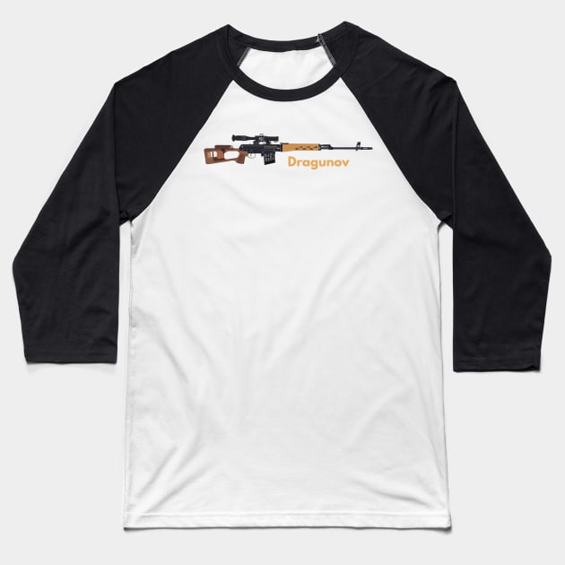 Dragunov SVD-63 Soviet Sniper Rifle Baseball T-Shirt by NorseTech